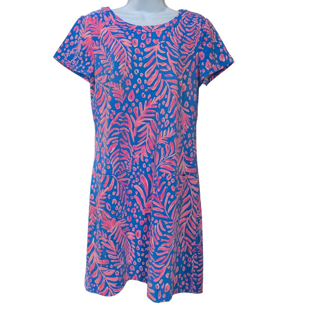 Lilly Pulitzer Women Mini Marlowe "Pundy Blue La Zebra" Tropical Print Dress Med